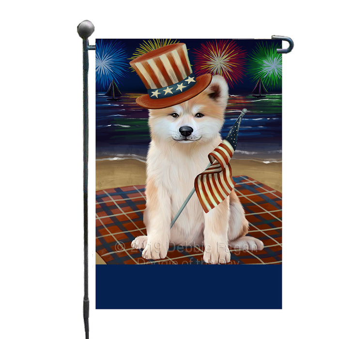 Personalized 4th of July Firework Akita Dog Custom Garden Flags GFLG-DOTD-A57718