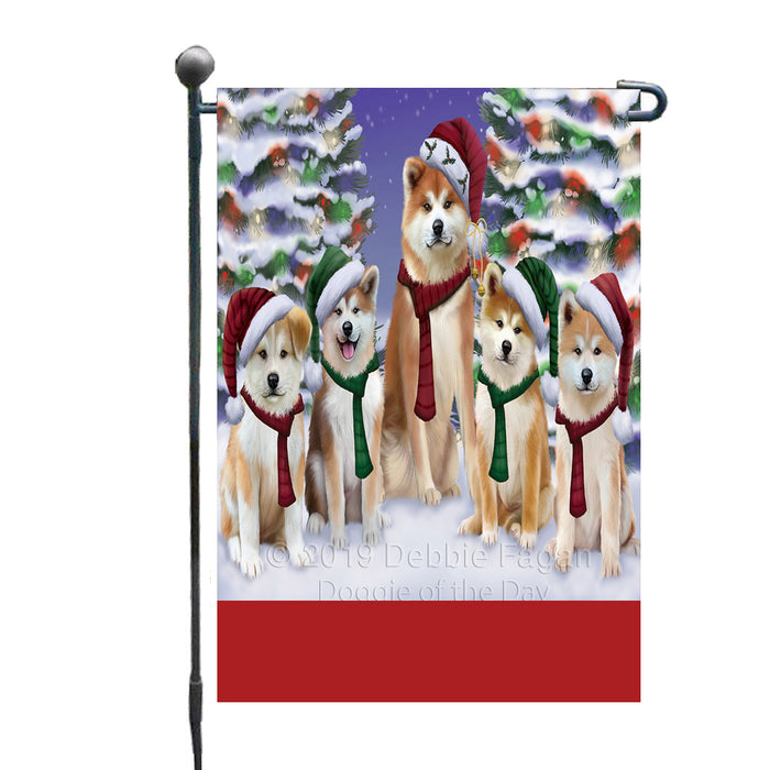 Personalized Christmas Happy Holidays Akita Dogs Family Portraits Custom Garden Flags GFLG-DOTD-A59079