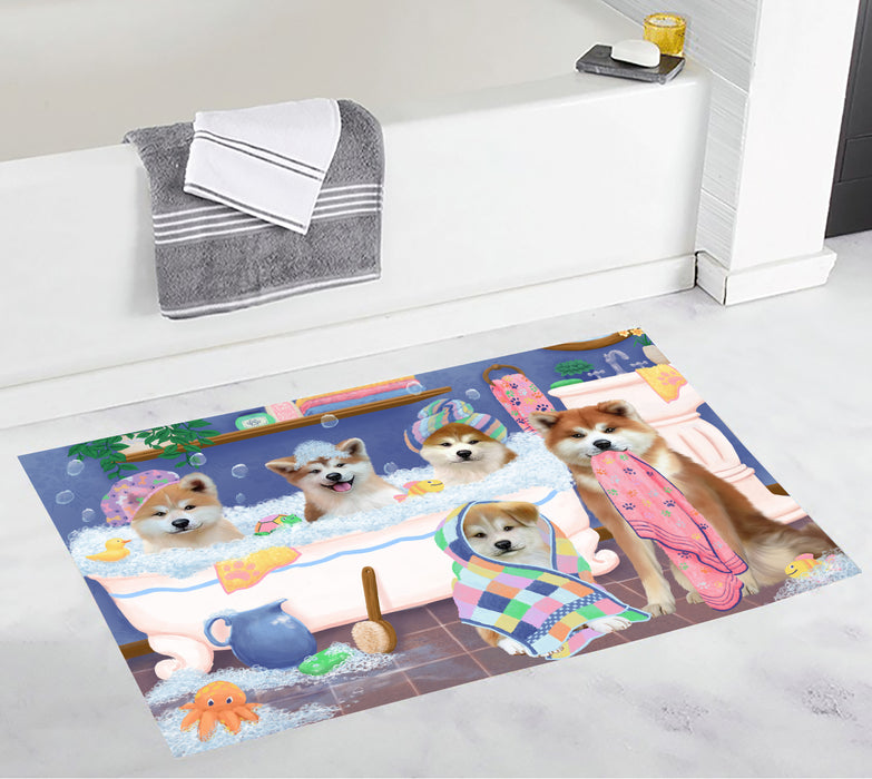 Rub A Dub Dogs In A Tub Akita Dogs Bath Mat