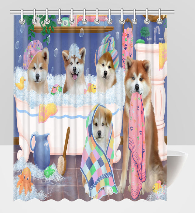 Rub A Dub Dogs In A Tub Akita Dogs Shower Curtain