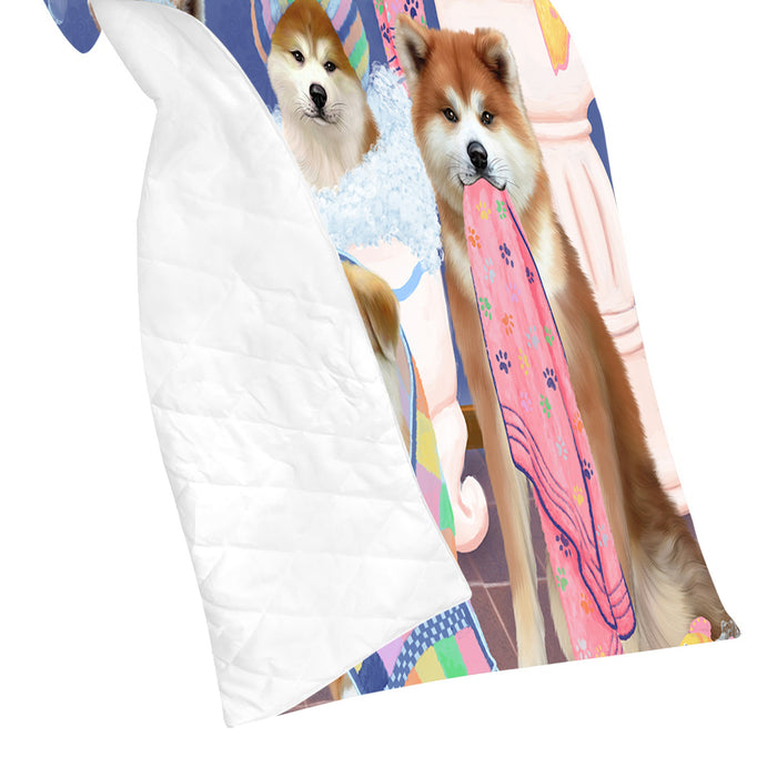 Rub A Dub Dogs In A Tub Akita Dogs Quilt