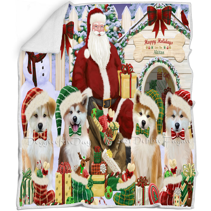 Christmas Dog House Akitas Dog Blanket BLNKT89625