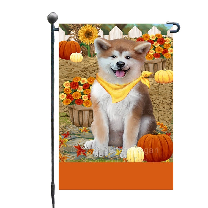 Personalized Fall Autumn Greeting Akita Dog with Pumpkins Custom Garden Flags GFLG-DOTD-A61753