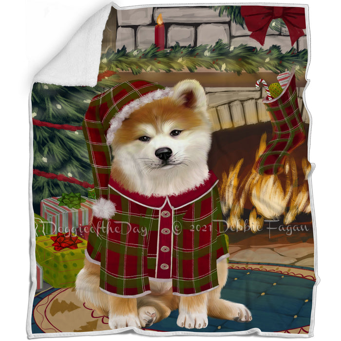 The Stocking was Hung Akita Dog Blanket BLNKT115788