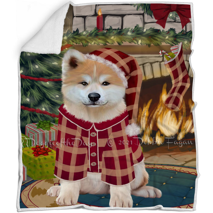 The Stocking was Hung Akita Dog Blanket BLNKT115806