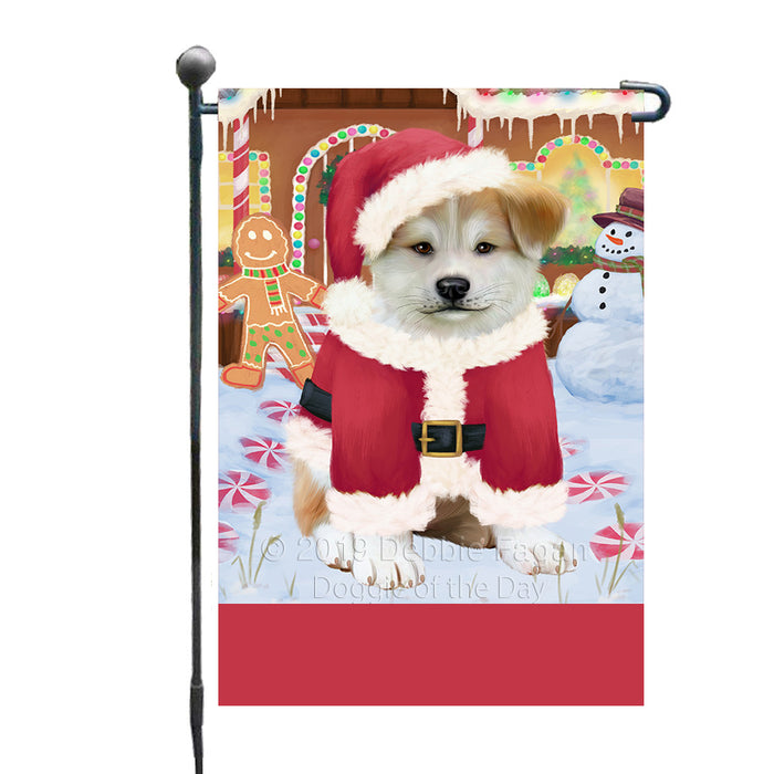 Personalized Gingerbread Candyfest Akita Dog Custom Garden Flag GFLG63886