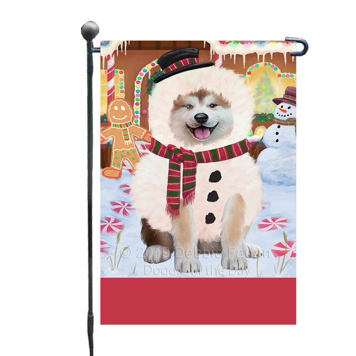 Personalized Gingerbread Candyfest Akita Dog Custom Garden Flag GFLG63887