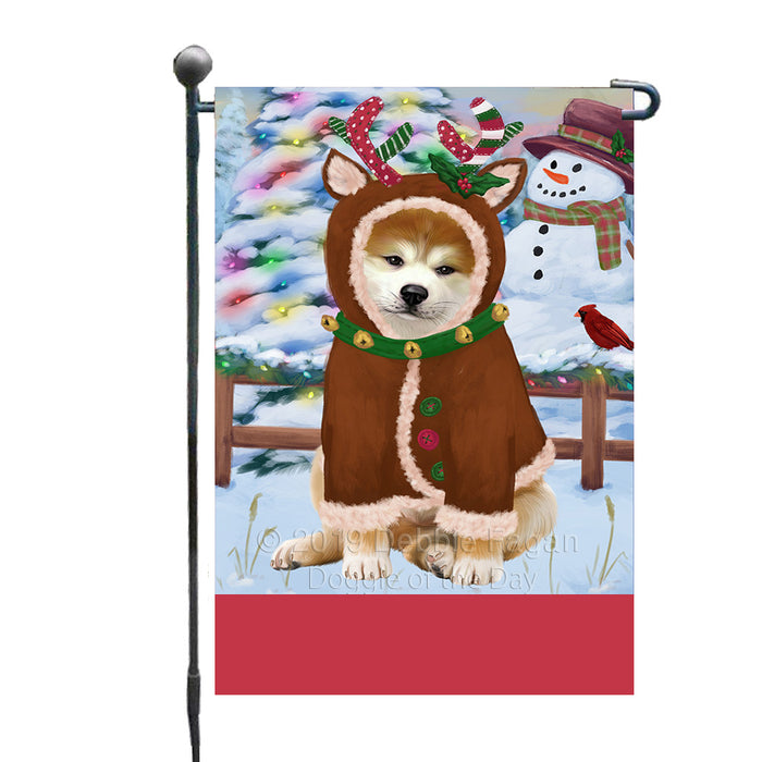 Personalized Gingerbread Candyfest Akita Dog Custom Garden Flag GFLG63888