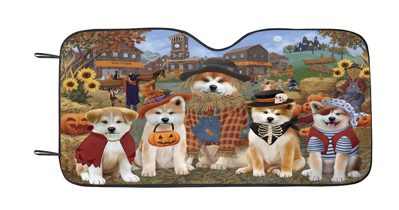 Halloween 'Round Town Akita Dogs Car Sun Shade
