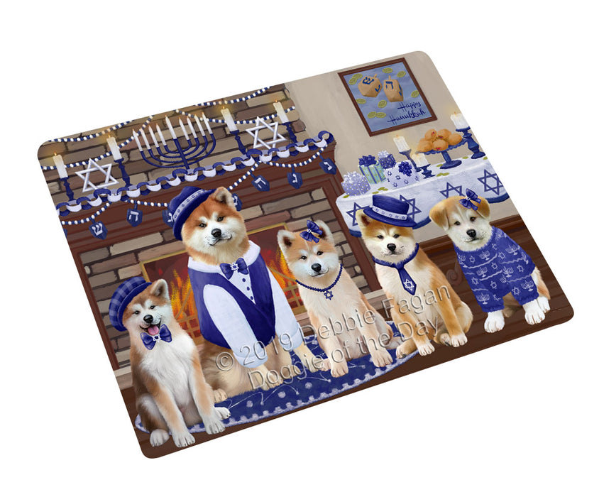 Happy Hanukkah Family and Happy Hanukkah Both Akita Dogs Magnet MAG77539 (Small 5.5" x 4.25")