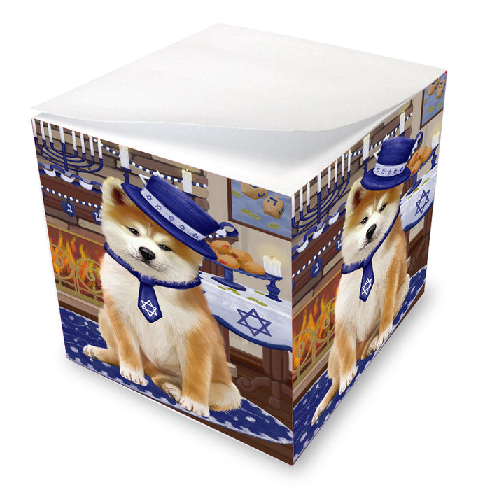 Happy Hanukkah Family Akita Dogs note cube NOC-DOTD-A56664