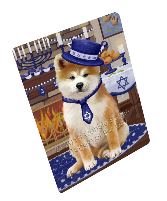 Happy Hanukkah Family and Happy Hanukkah Both Akita Dog Magnet MAG77371 (Small 5.5" x 4.25")