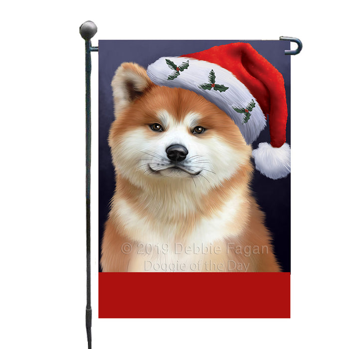 Personalized Christmas Holidays Akita Dog Wearing Santa Hat Portrait Head Custom Garden Flags GFLG-DOTD-A59789