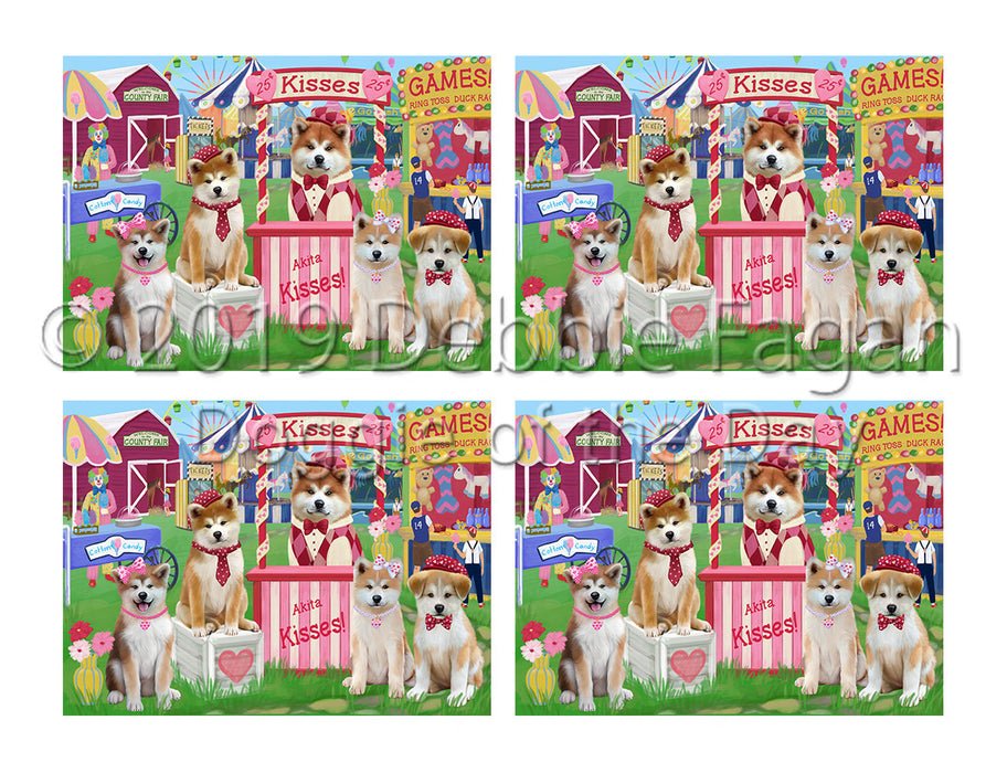 Carnival Kissing Booth Akita Dogs Placemat