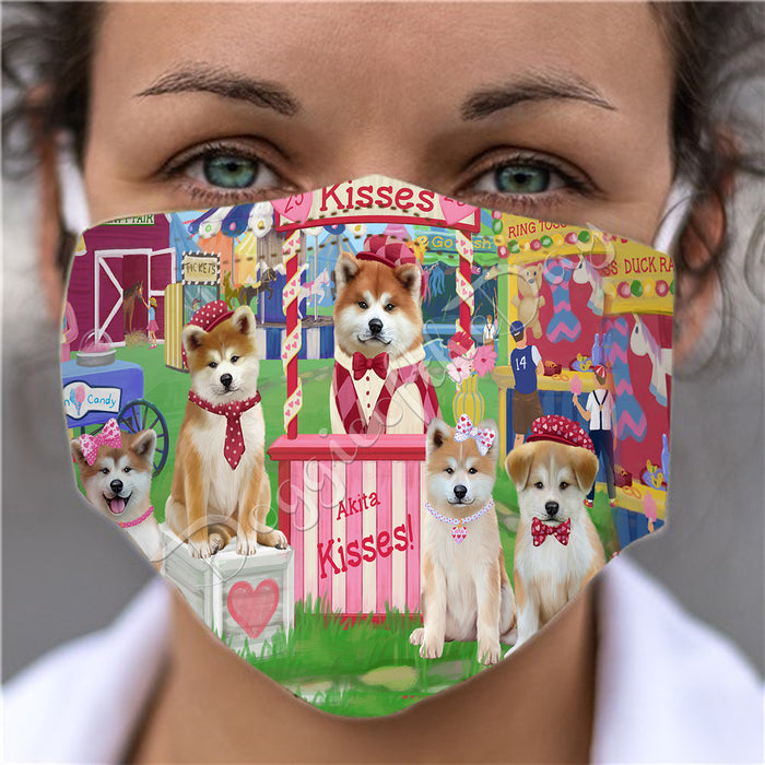 Carnival Kissing Booth Akita Dogs Face Mask FM48004