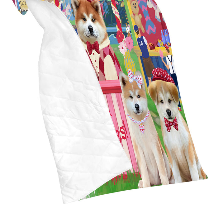 Carnival Kissing Booth Akita Dogs Quilt