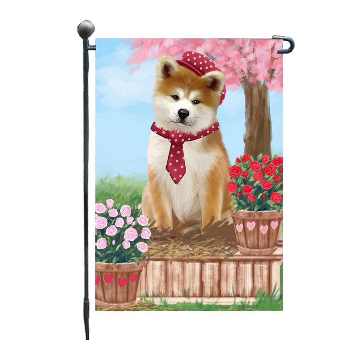 Personalized Rosie 25 Cent Kisses Akita Dog Custom Garden Flag GFLG64615