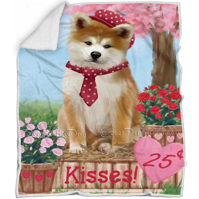 Rosie 25 Cent Kisses Akita Dog Blanket BLNKT121251