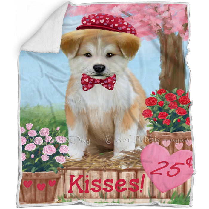 Rosie 25 Cent Kisses Akita Dog Blanket BLNKT121260