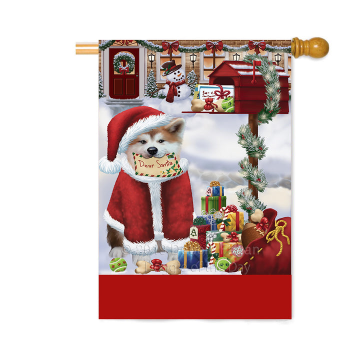 Personalized Happy Holidays Mailbox Akita Dog Christmas Custom House Flag FLG-DOTD-A59933