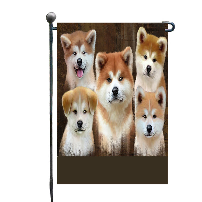 Personalized Rustic 5 Akita Dogs Custom Garden Flags GFLG-DOTD-A62545