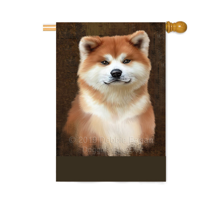 Personalized Rustic Akita Dog Custom House Flag FLG64463
