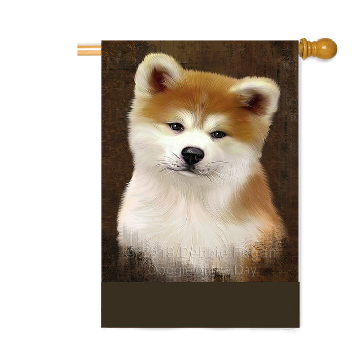 Personalized Rustic Akita Dog Custom House Flag FLG64464