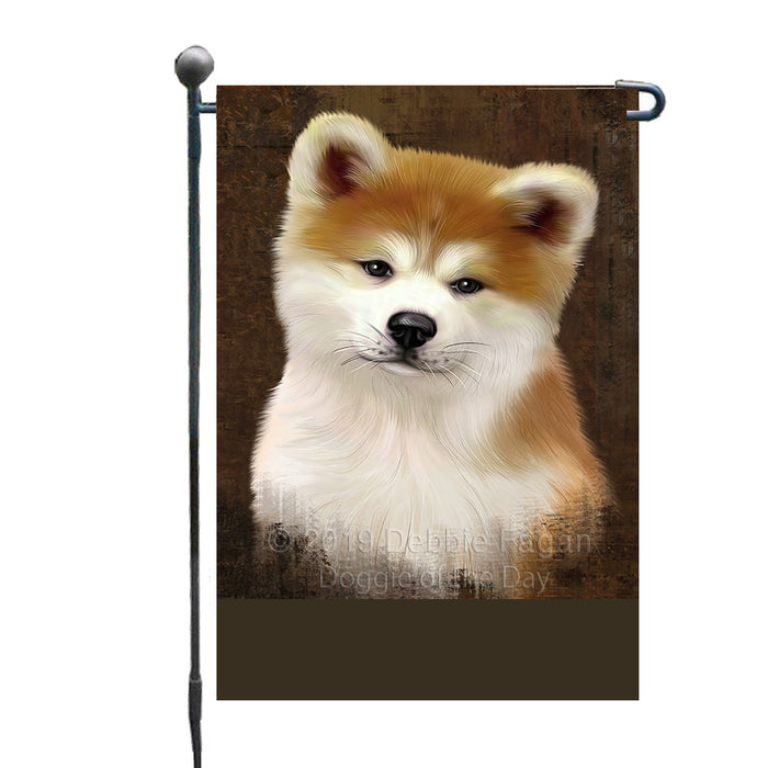Personalized Rustic Akita Dog Custom Garden Flag GFLG63387