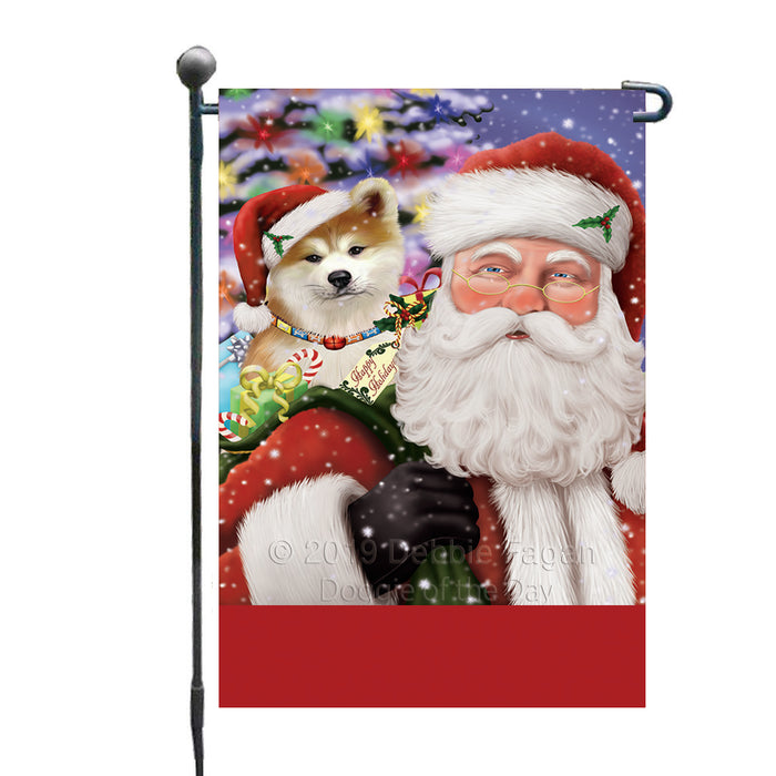 Personalized Santa Carrying Akita Dog and Christmas Presents Custom Garden Flag GFLG63686