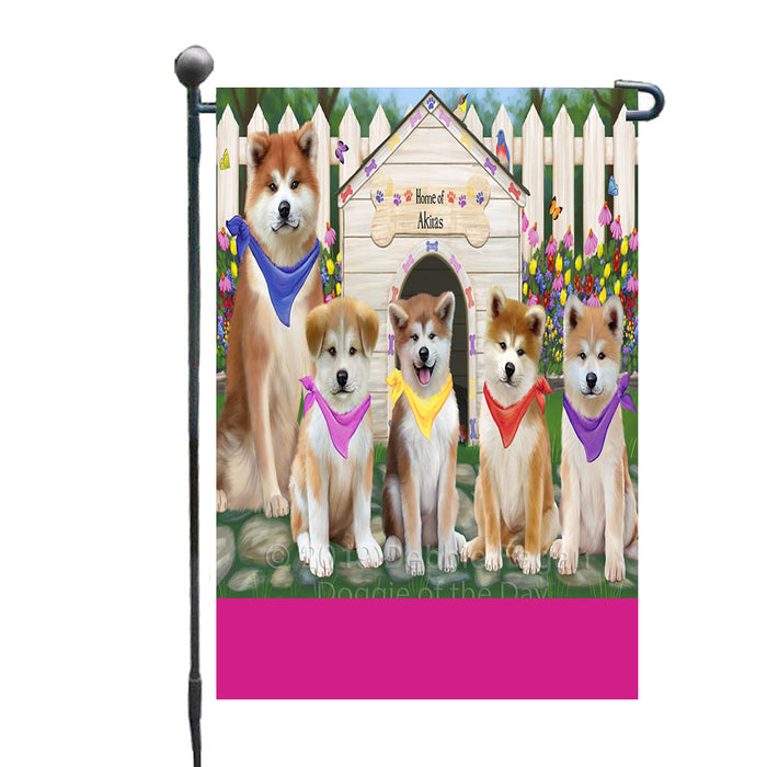 Personalized Spring Dog House Akita Dogs Custom Garden Flags GFLG-DOTD-A62695