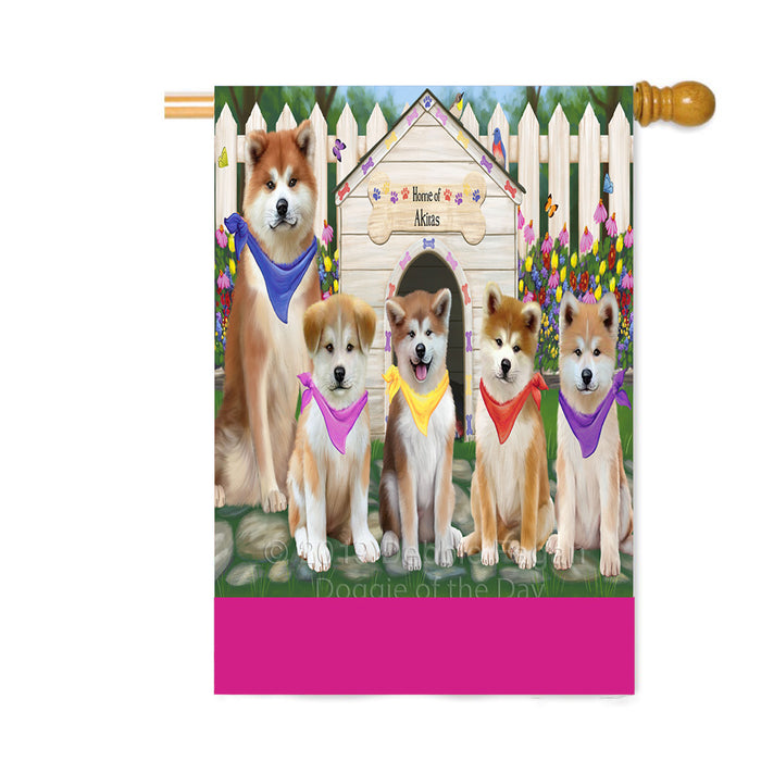 Personalized Spring Dog House Akita Dogs Custom House Flag FLG-DOTD-A62751