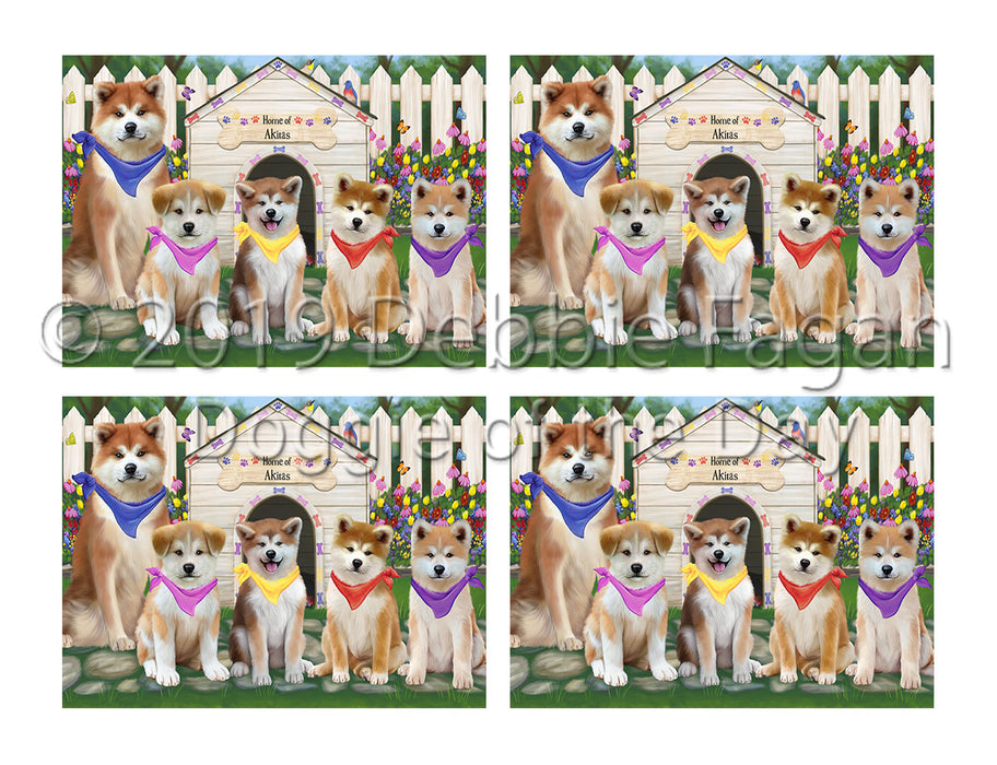 Spring Dog House Akita Dogs Placemat