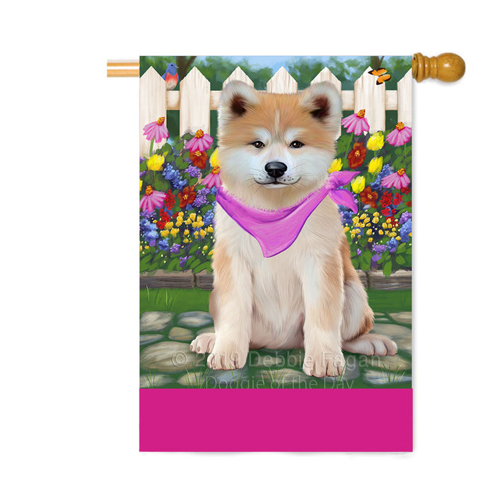 Personalized Spring Floral Akita Dog Custom House Flag FLG-DOTD-A62752