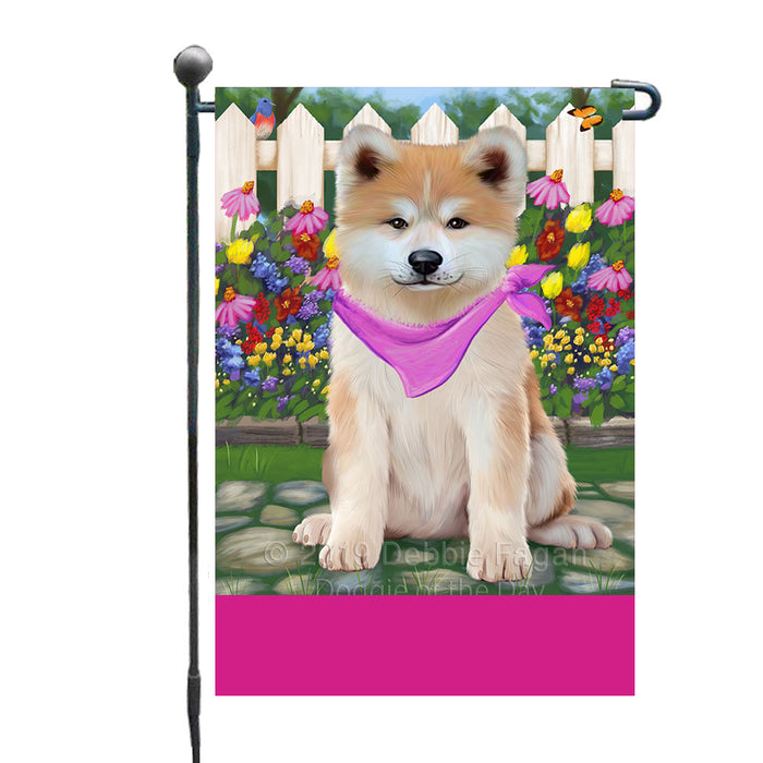 Personalized Spring Floral Akita Dog Custom Garden Flags GFLG-DOTD-A62696