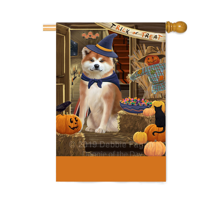 Personalized Enter at Own Risk Trick or Treat Halloween Akita Dog Custom House Flag FLG-DOTD-A59465