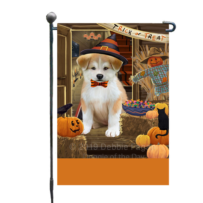 Personalized Enter at Own Risk Trick or Treat Halloween Akita Dog Custom Garden Flags GFLG-DOTD-A59411