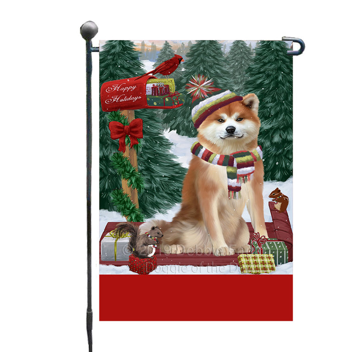 Personalized Merry Christmas Woodland Sled  Akita Dog Custom Garden Flags GFLG-DOTD-A61460