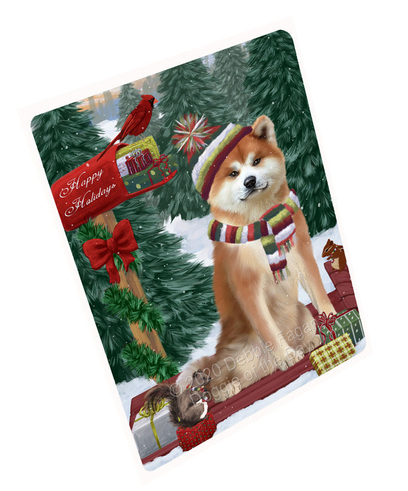 Christmas Woodland Sled Akita Dog Cutting Board - For Kitchen - Scratch & Stain Resistant - Designed To Stay In Place - Easy To Clean By Hand - Perfect for Chopping Meats, Vegetables, CA83688