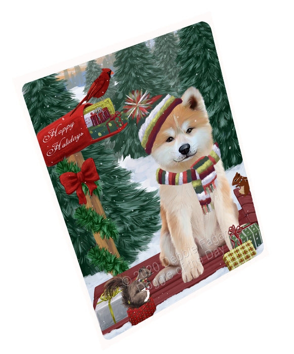 Christmas Woodland Sled Akita Dog Cutting Board - For Kitchen - Scratch & Stain Resistant - Designed To Stay In Place - Easy To Clean By Hand - Perfect for Chopping Meats, Vegetables, CA83690