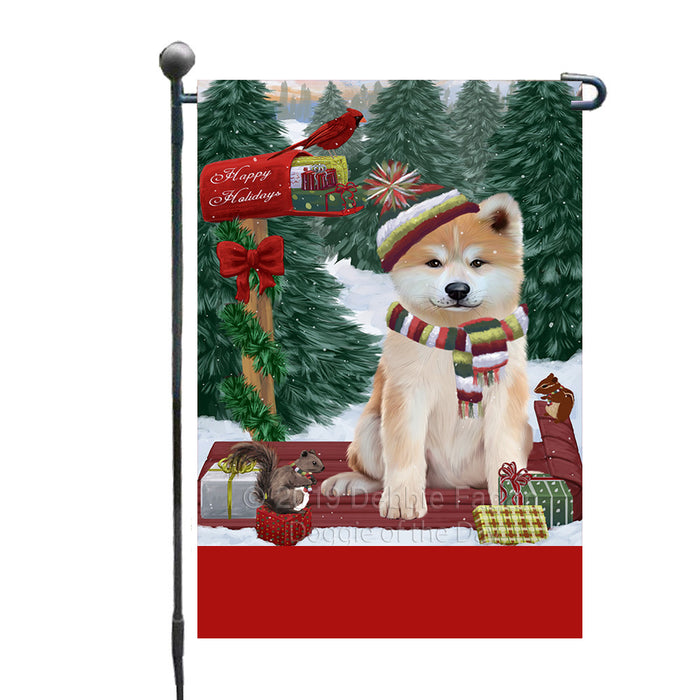 Personalized Merry Christmas Woodland Sled  Akita Dog Custom Garden Flags GFLG-DOTD-A61461