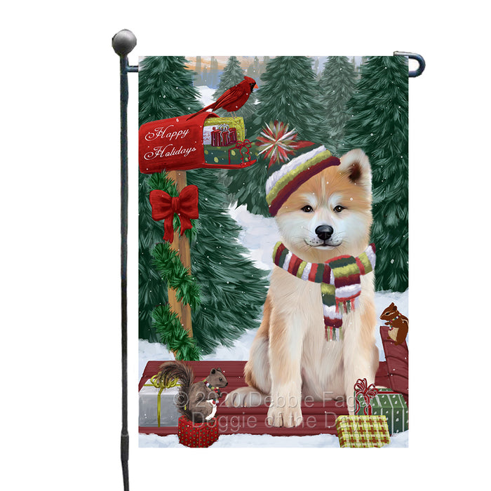 Christmas Woodland Sled Akita Dog Garden Flags Outdoor Decor for Homes and Gardens Double Sided Garden Yard Spring Decorative Vertical Home Flags Garden Porch Lawn Flag for Decorations GFLG68360