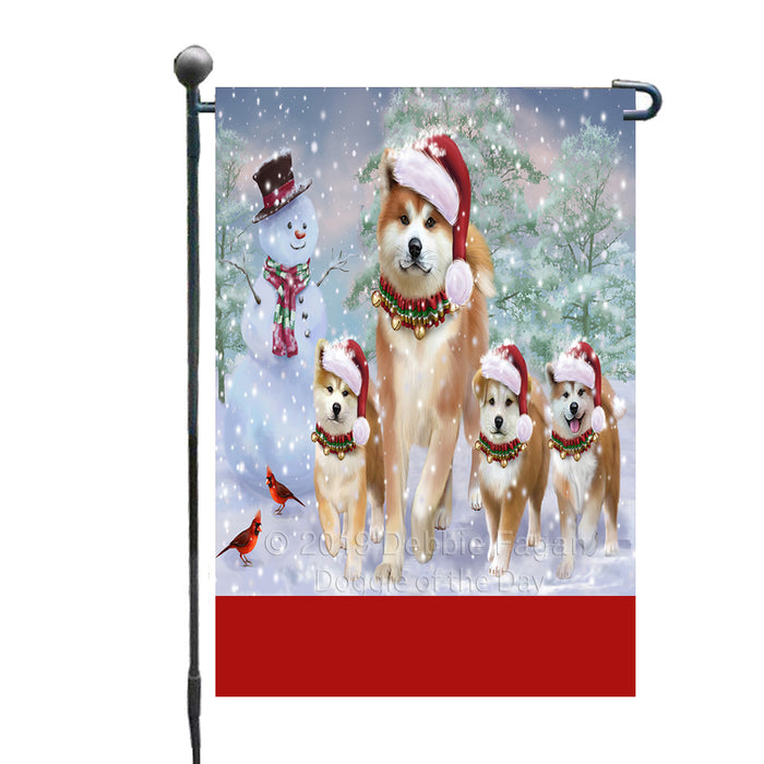 Personalized Christmas Running Family Akita Dogs Custom Garden Flags GFLG-DOTD-A60311