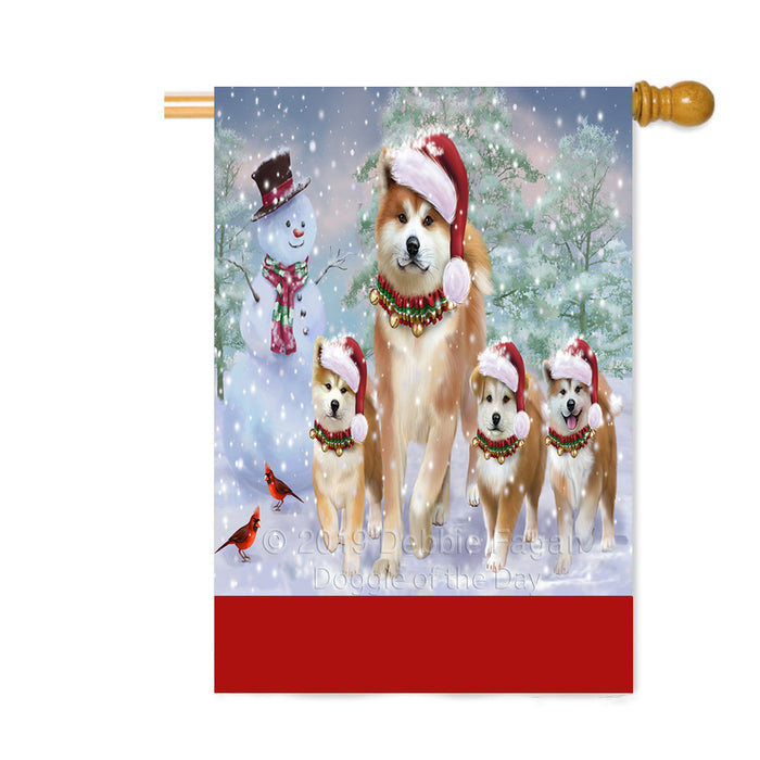 Personalized Christmas Running Family Akita Dogs Custom House Flag FLG-DOTD-A60367