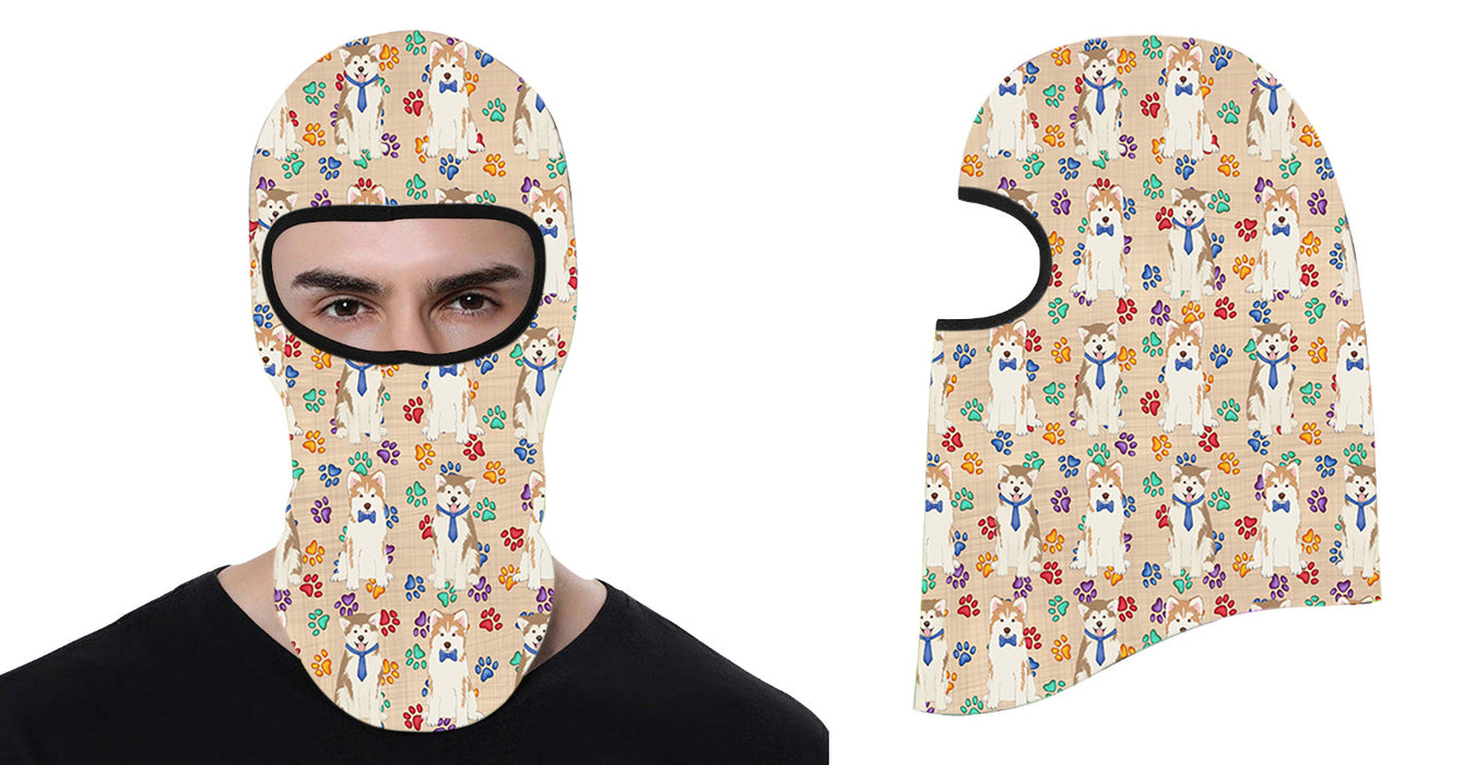 Rainbow Paw Print Akita Dogs All Over Print Balaclava Ski Mask SM48079