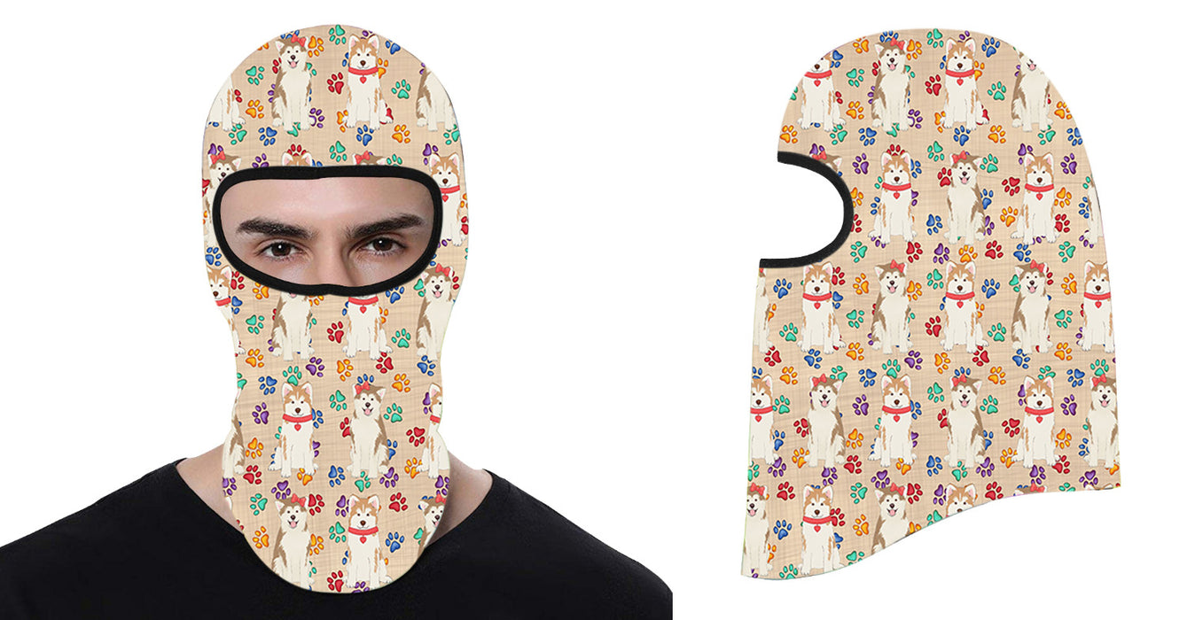 Rainbow Paw Print Akita Dogs All Over Print Balaclava Ski Mask SM48080