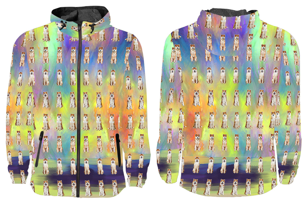 Paradise Wave Akita Dogs All Over Print Windbreaker for Men