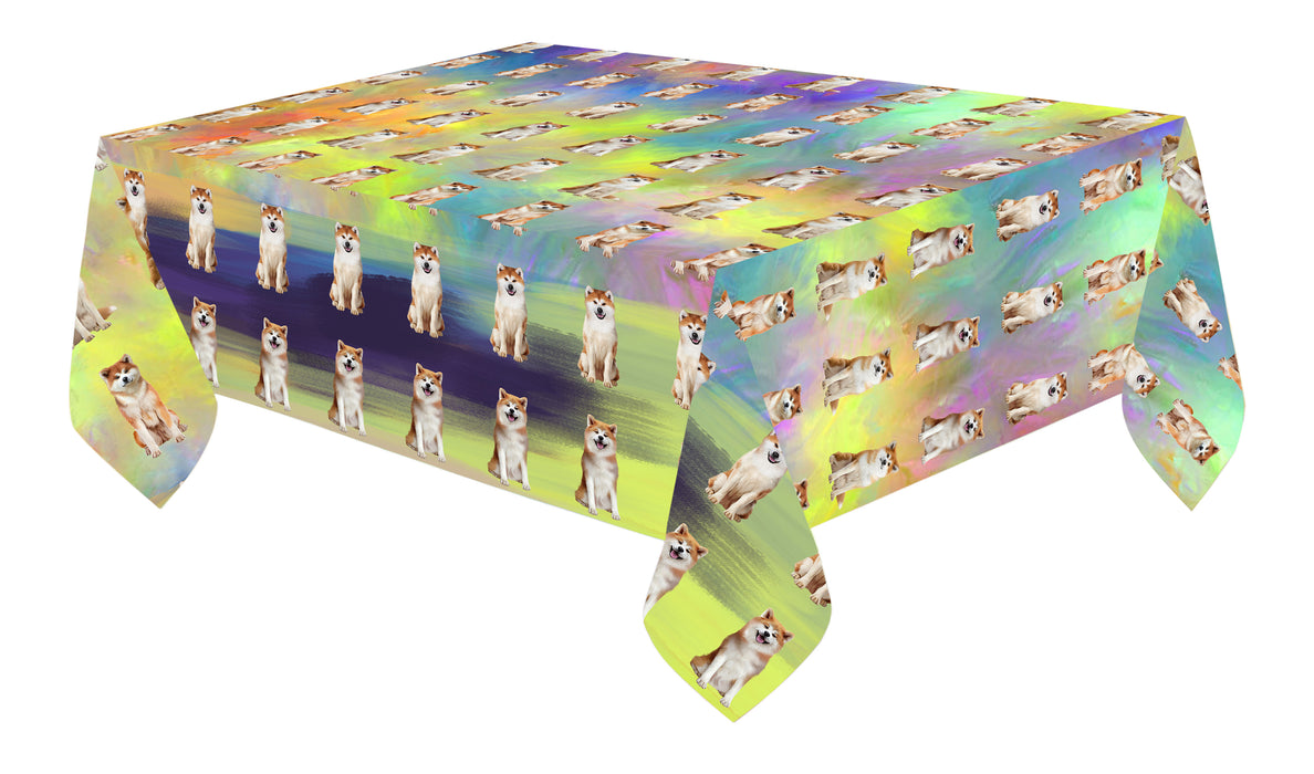 Paradise Wave Akita Dogs Cotton Linen Tablecloth