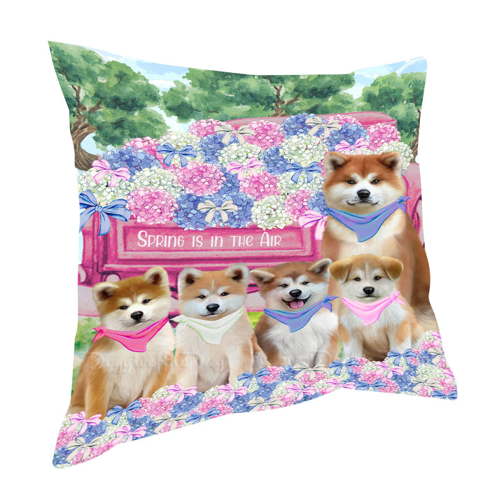 Akita Pillow, Explore a Variety of Personalized Designs, Custom, Throw Pillows Cushion for Sofa Couch Bed, Dog Gift for Pet Lovers