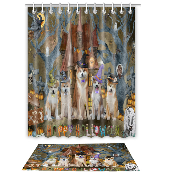 Akita Shower Curtain & Bath Mat Set - Explore a Variety of Custom Designs - Personalized Curtains with hooks and Rug for Bathroom Decor - Dog Gift for Pet Lovers