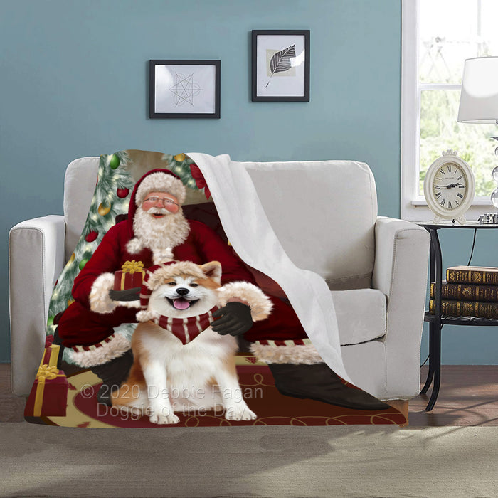 Santa's Christmas Surprise Akita Dog Blanket BLNKT142053